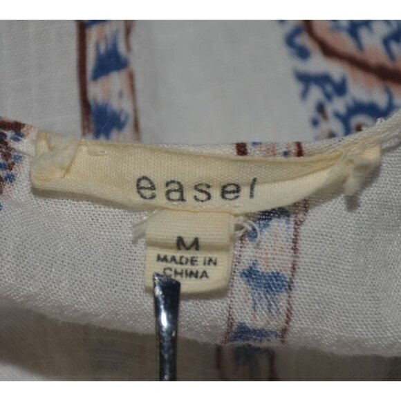 Easel Size M Kimono Top Coverup Open Front Cardigan Geo Print Boho Tassels - Picture 11 of 13